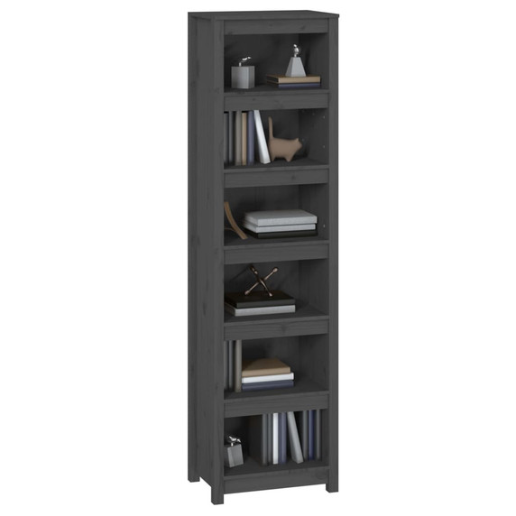 vidaXL Book Cabinet Grey 50x35x183 cm Solid Wood Pine