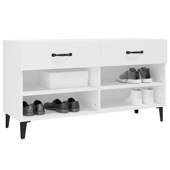 vidaXL Shoe Cabinet White 102x35x55 cm Engineered Wood