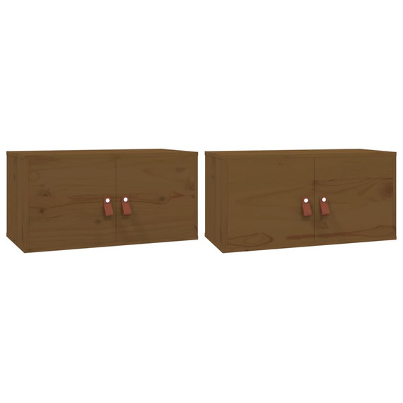 vidaXL Wall Cabinets 2 pcs Honey Brown 60x30x30 cm Solid Wood Pine