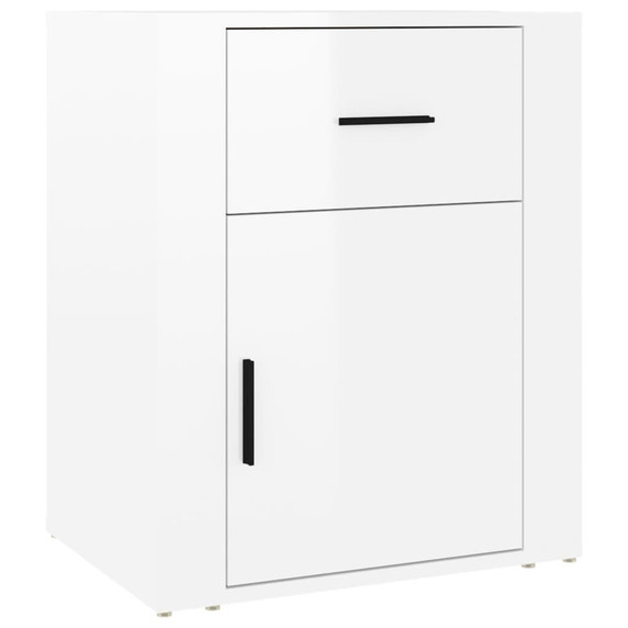 vidaXL Bedside Cabinet High Gloss White 50x36x60 cm Engineered Wood