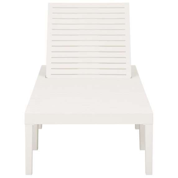 vidaXL Sun Lounger Plastic - Adjustable Backrest, White/Anthracite, 195 x 65 x 32 cm