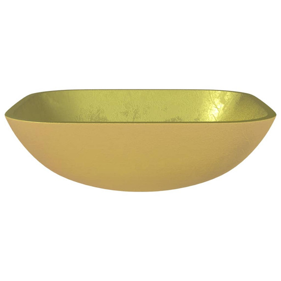 vidaXL Basin Glass 42x42x14 cm Gold