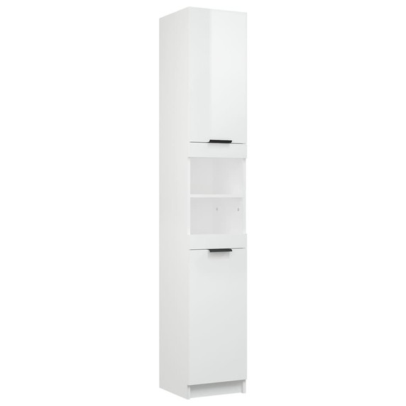 vidaXL Bathroom Cabinet High Gloss White 32x34x188.5cm Engineered Wood