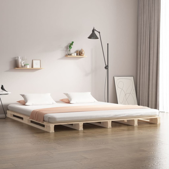 vidaXL Bed Frame 200x200 cm Solid Wood Pine