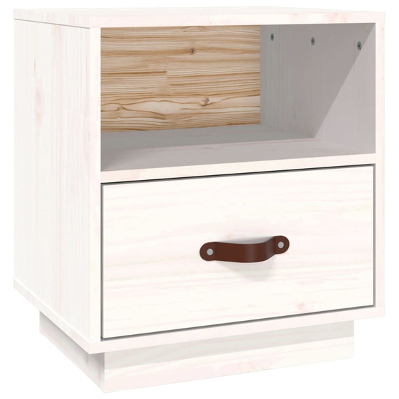 vidaXL Bedside Cabinet White 40x34x45 cm Solid Wood Pine