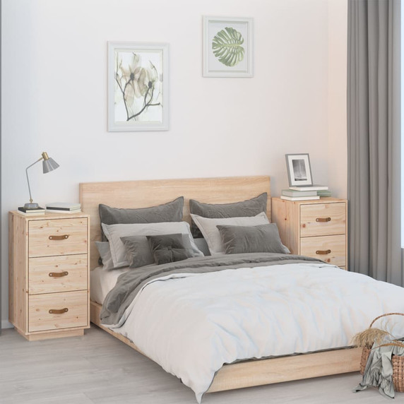 vidaXL Bedside Cabinets 2 pcs 40x40x75 cm Solid Wood Pine