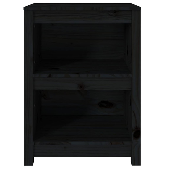 vidaXL Book Cabinet Black 50x35x68 cm Solid Wood Pine