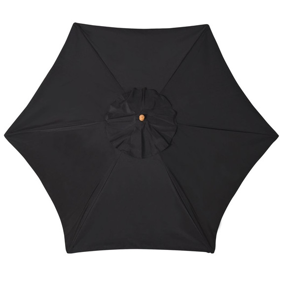 2.5m Wood Garden Parasol Sun Shade Patio Outdoor Wooden Umbrella Canopy Black