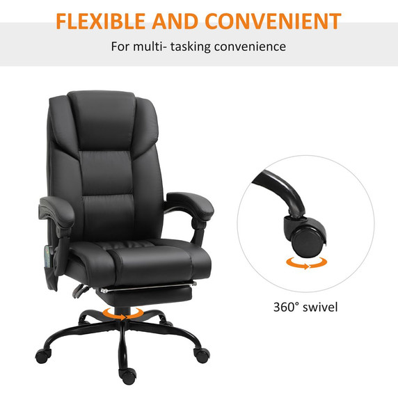 6-Point PU Leather Massage Racing Chair Electric Padded Angle Adjustable Remote