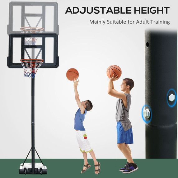 Basketball Hoop Stand 231-305cm Adjustable Basketball Hoop w/ Moving Wheels