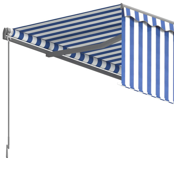 Manual Retractable Awning with Blind - 3x2.5m to 6x3m - yellow and white,anthracite,orange and brown,blue and white,cream