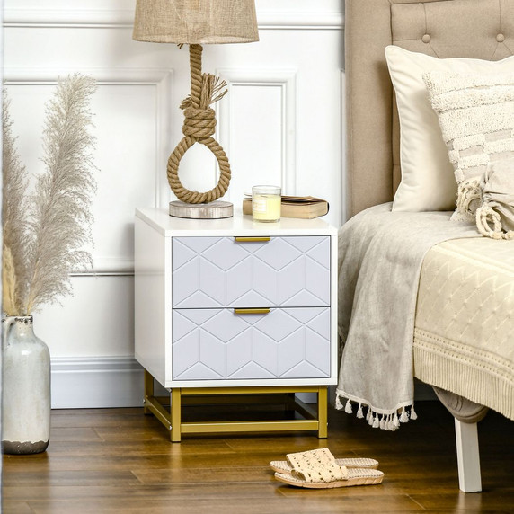 Bedside Table with 2 Drawers