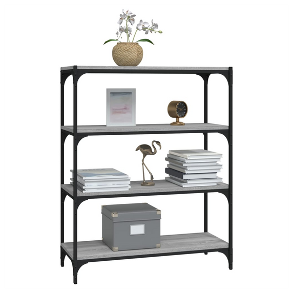 Book Cabinet Grey Sonoma 80x33x100 cm Engineered Wood and Steel