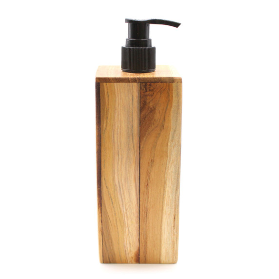 Natural Teakwood Soap Dispenser - Square