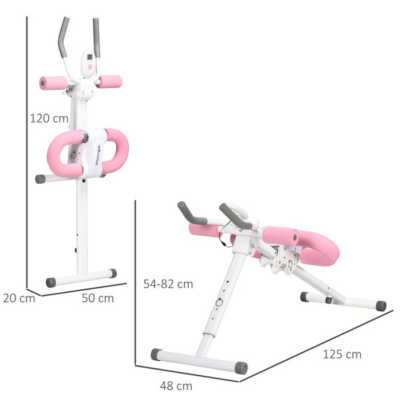 Ab Machine, Foldable Abs Trainer with Adjustable Height and LCD Monitor