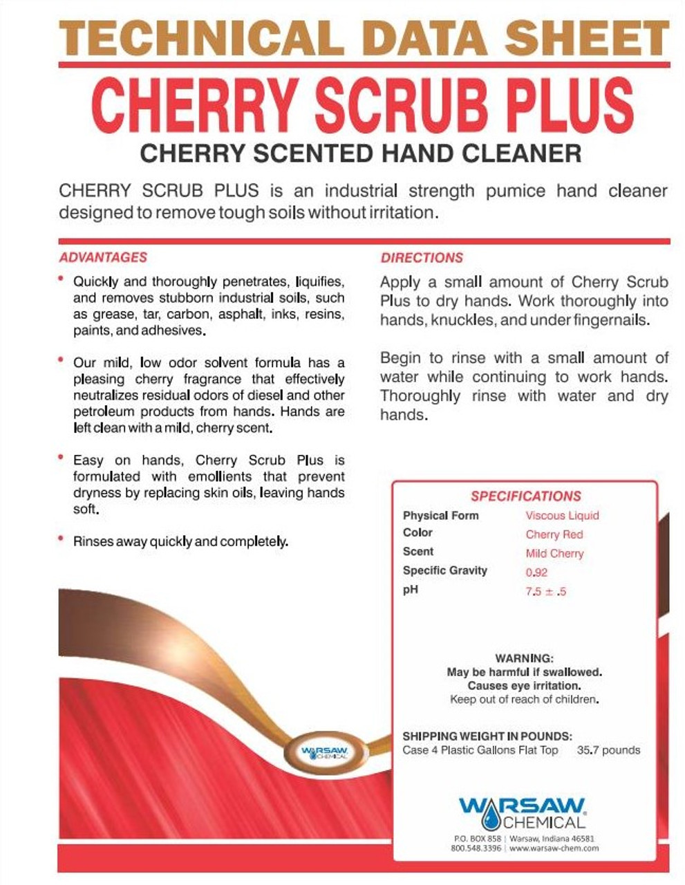 Cherry Scrub Plus Grit Hand Cleaner Gallon