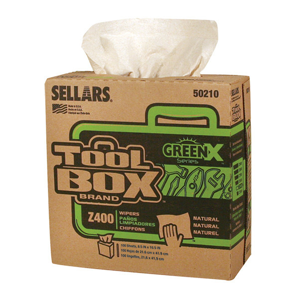 TOOLBOX® GreenX Series Recycled Interfold Wiper Natural