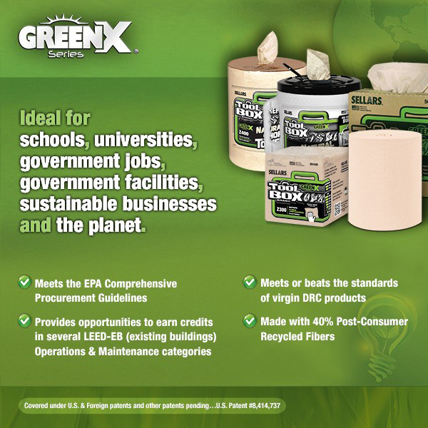 TOOLBOX® GreenX Series Recycled Interfold Wiper Natural