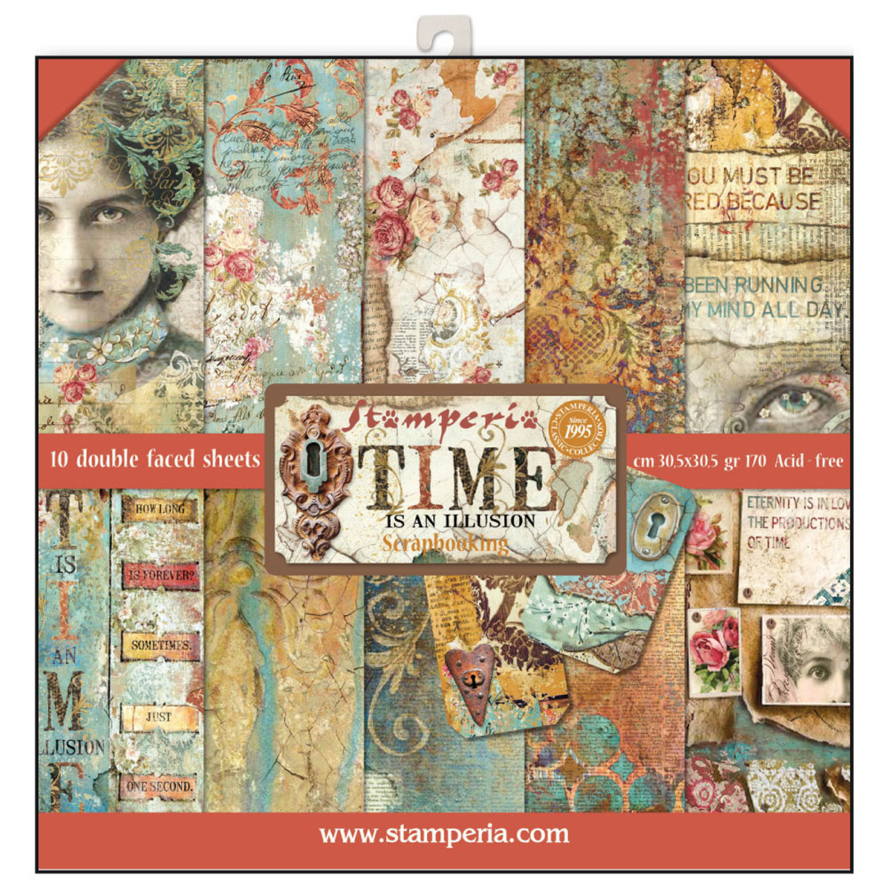 Stamperia Double-Sided Paper Pad 12x12 10/Pkg-Time Is An Illusion, 1