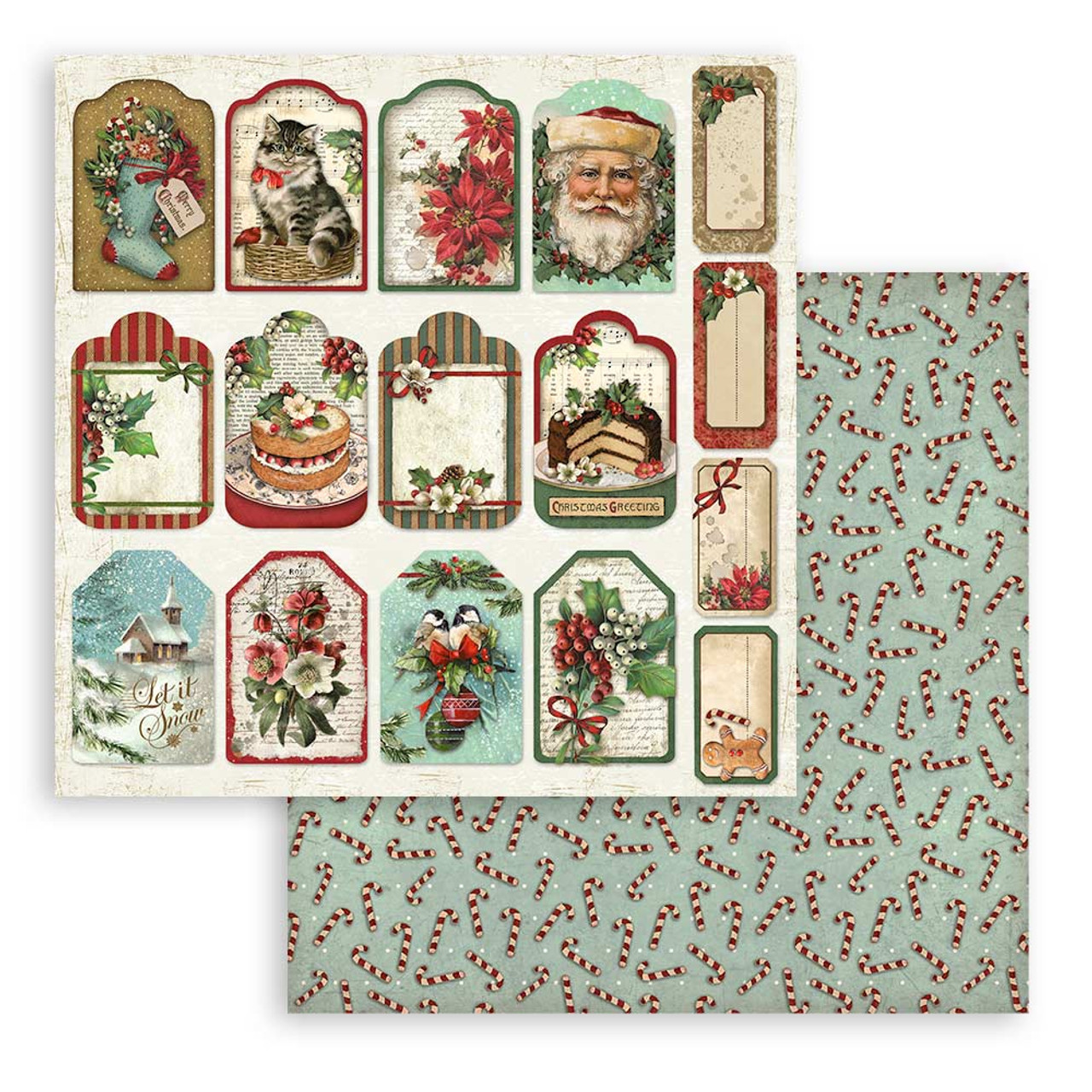 Stamperia Christmas Greetings - 12x12 Paper Pad SBBL137
