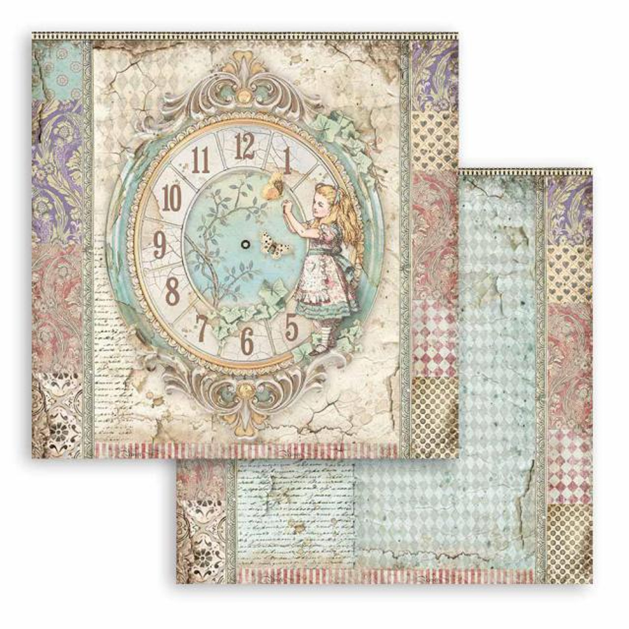 Stamperia Alice Through The Looking Glass 12 x 12 Paper Pad ,Scrapbooking