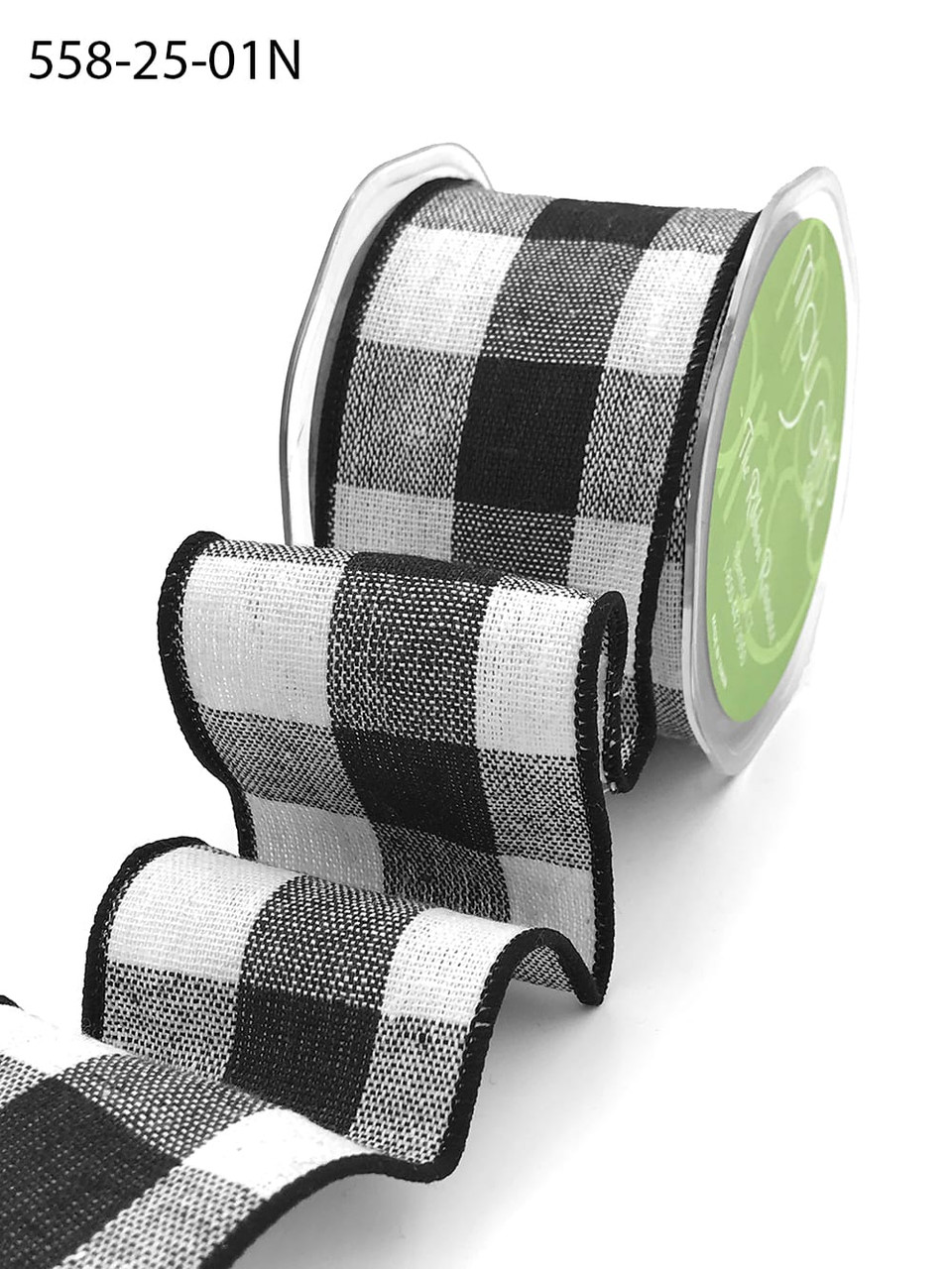 2 Wired Checkered Ribbon 2 Black and White Ribbon 2 Wired Ribbon