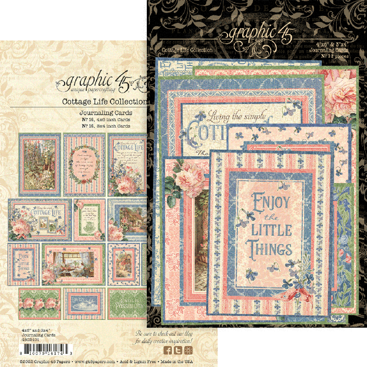 Graphic 45 Cottage Life Journaling Cards (4502401) now available at The  Rubber Buggy