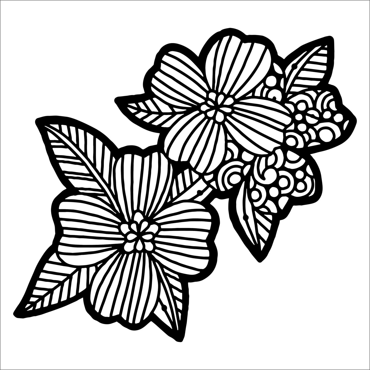 Crafters Workshop 6 x 6 Stencil - Dogwood Pair (TCW984) - The Rubber Buggy crafters-workshop-6-x-6-stencil-dogwood-pair-tcw984-the-rubber-buggy