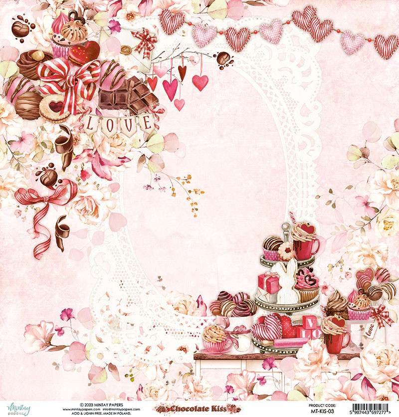 Mintay Papers Chocolate Kiss 12 x 12 03 (MTKIS03) The Rubber Buggy