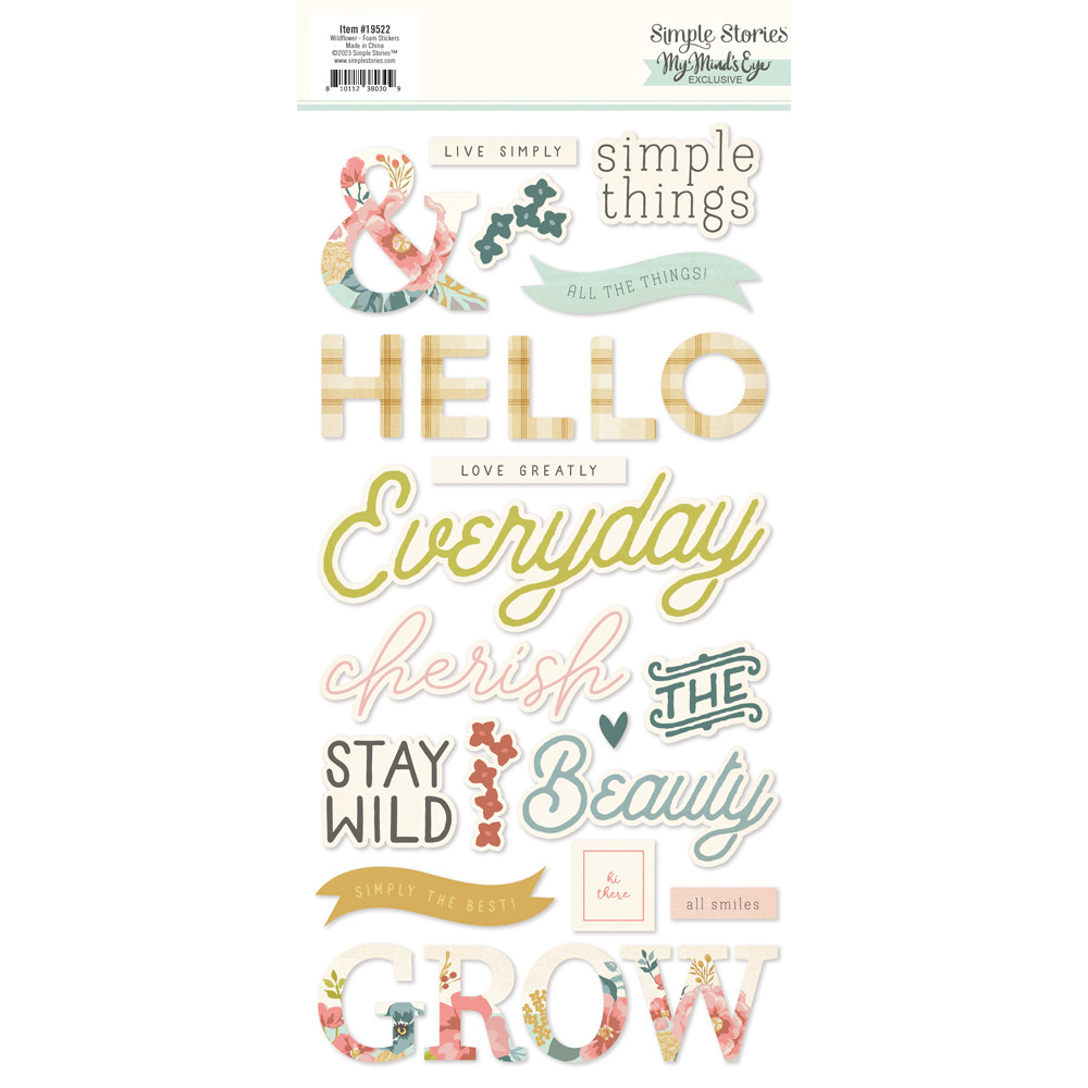 Simple Stories - Wildflower Foam Stickers (SS-19522) - The Rubber Buggy
