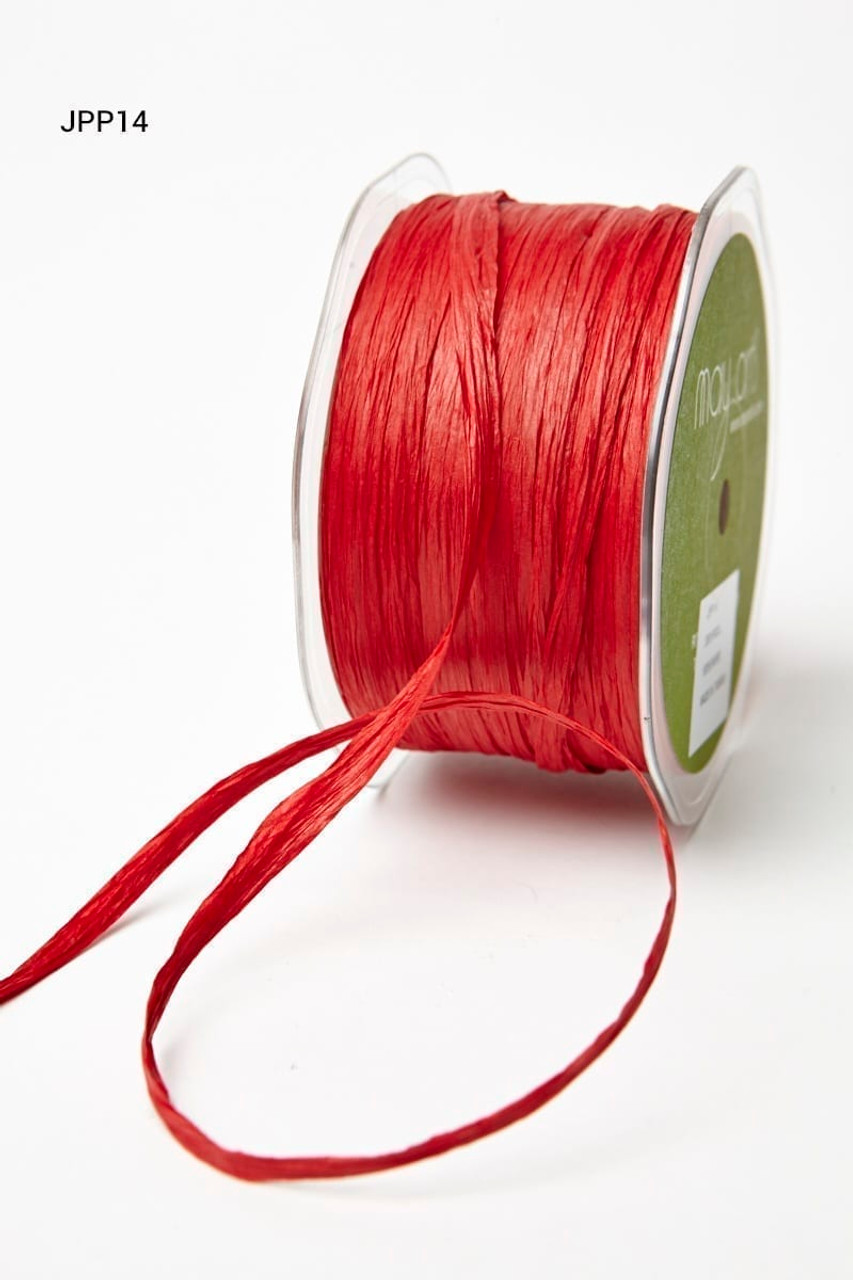 May Arts 1/8 Inch Paper Raffia Cord String Ribbon - Straw