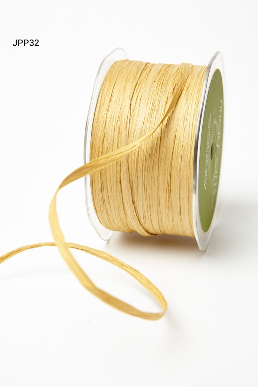 May Arts 1/8 Inch Paper Raffia Cord String Ribbon - Straw - The Rubber Buggy