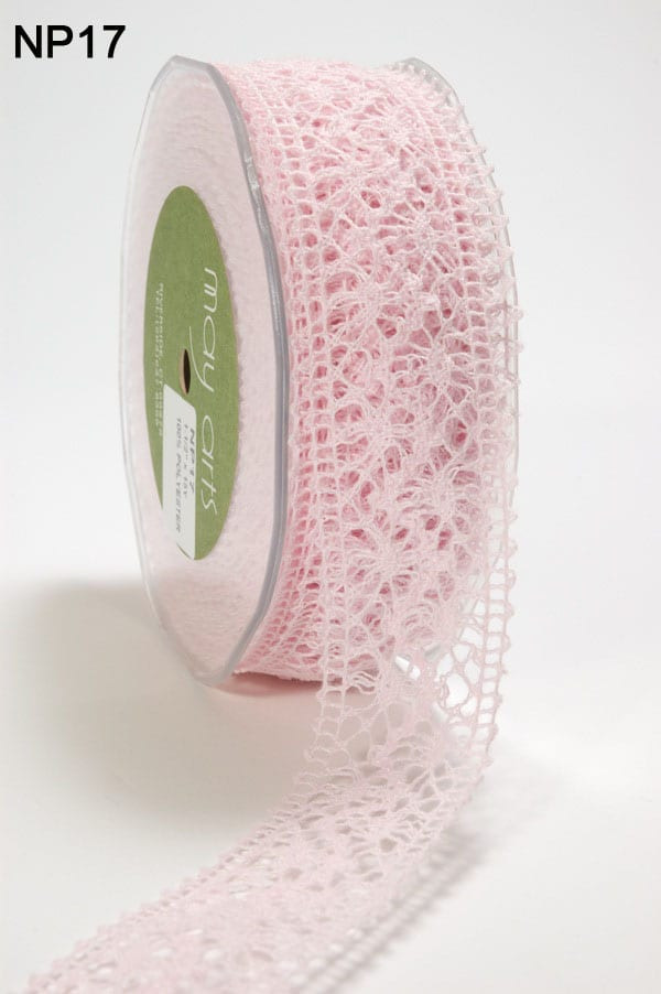 Crochet Thread Ribbon May Arts Crocheted Thread Ribbon 1-1/2 - Pink (NP17) - The Rubber Buggy