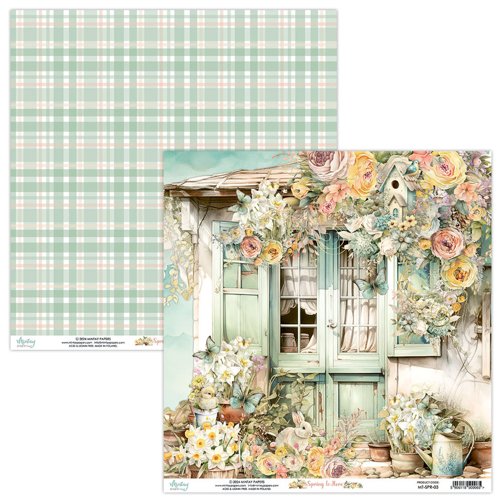 Mintay Papers - Spring Is Here - 12x12 Scrapbook Paper 03 (MT-SPR-03 ...