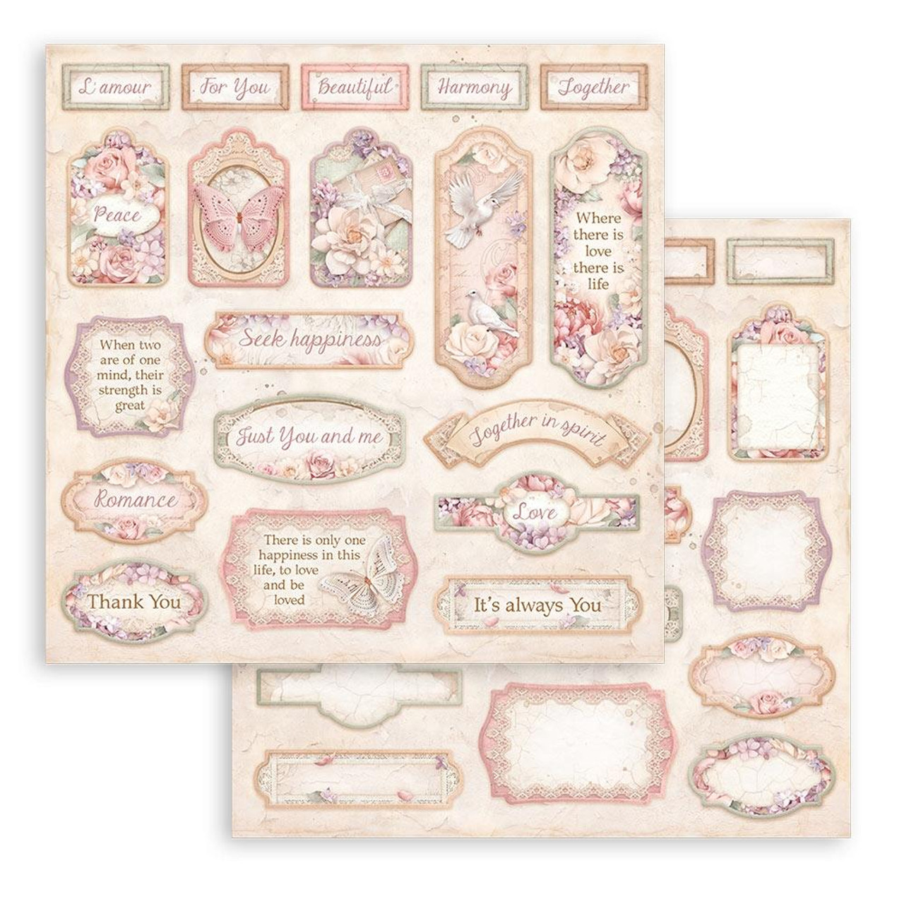 Stamperia Romance Forever Washi Pad Sheets A5 sbw02