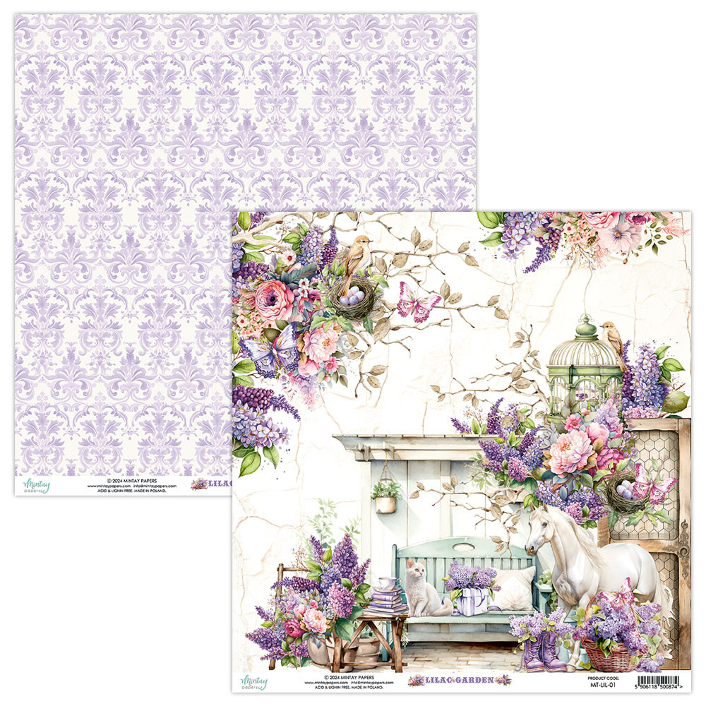 Mintay Papers - Lilac Garden - 12 x 12 - 01 (MT-LIL-01) - The