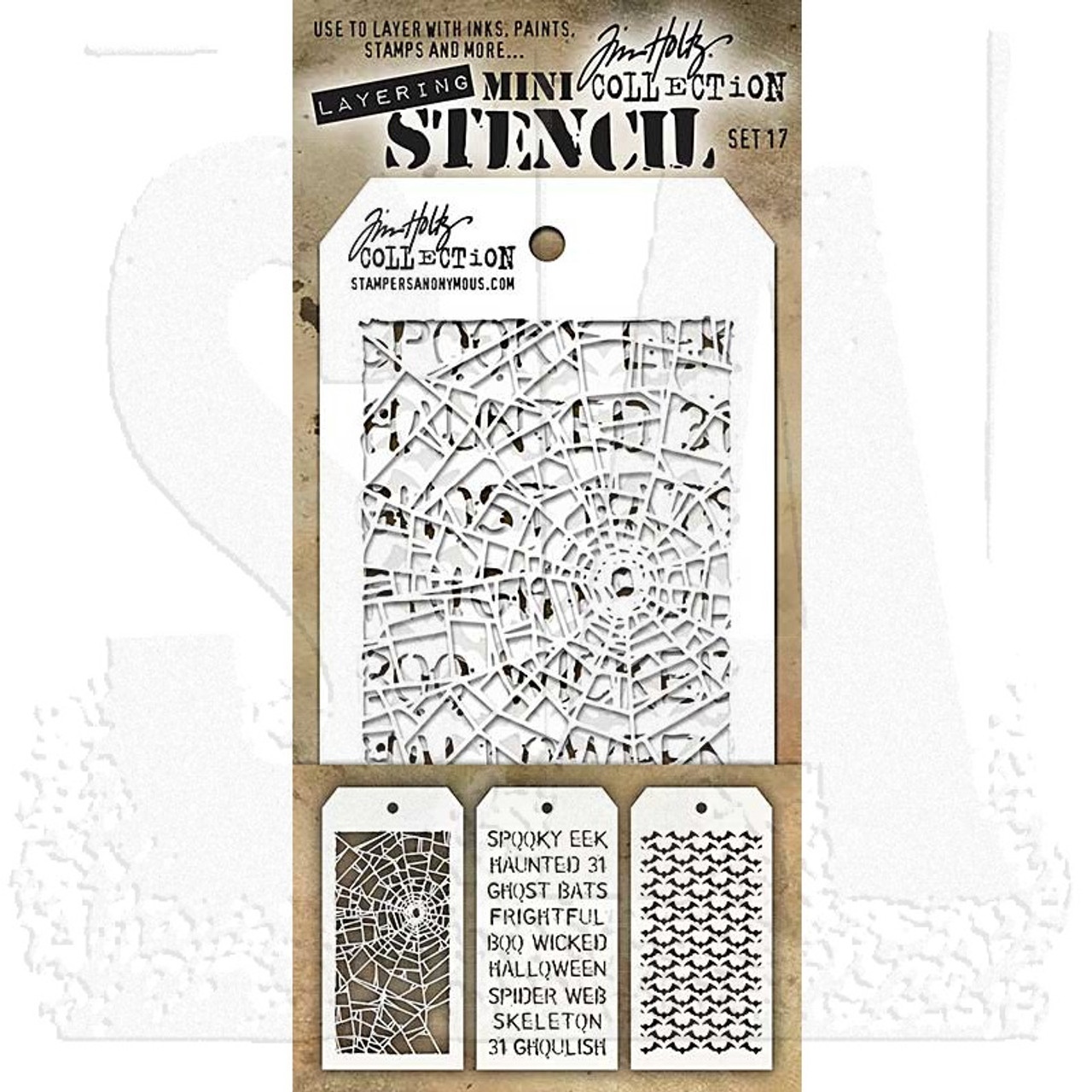 3 Tim Holtz Mixed Media Layered Stencils Set