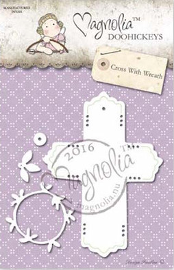 Magnolia Stamps DooHickey - Aspen Holidays - Cross With Wreath