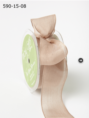 May Arts - Soft Semi-Sheer Ribbon 1.5" - Taupe 