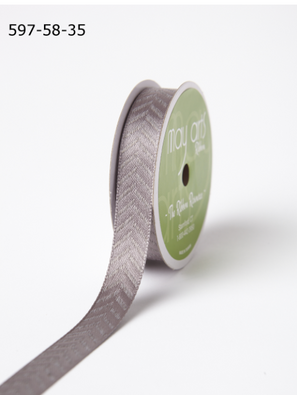 May Arts - Woven Hidden Arrow 5/8" - Pewter May Arts - Woven Hidden Arrow 5/8" - Pewter