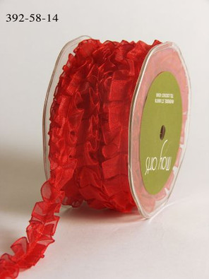 May Arts Sheer Box Pleat - Red