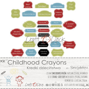 Craft 0' Clock - Childhood Crayons 12 x 12 Scrapbook Paper - Quotes In Frames Craft 0' Clock - Childhood Crayons 12 x 12 Scrapbook Paper - Quotes In Frames
