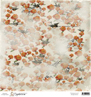 Magnolia 12 x 12 Paper - Turning Leaves - Vintage Asters