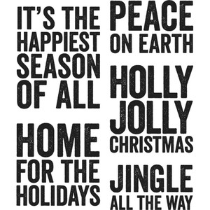 Tim Holtz - Cling Rubber Stamp - Bold Tiding 3 Tim Holtz - Cling Rubber Stamp - Bold Tiding 3