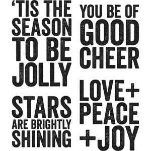 Tim Holtz - Cling Rubber Stamp - Bold Tiding 1 Tim Holtz - Cling Rubber Stamp - Bold Tiding 1