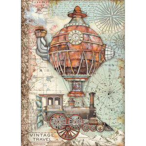 Stamperia - Rice Paper Sheet A4 - Sir Vagabond Vintage Travel (DFSA4517)