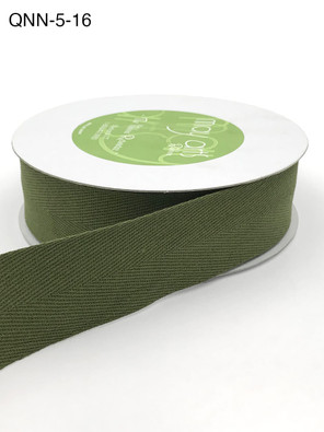 May Arts - 1.5 Inch Faux Linen Ribbon with Fuzzy Wired Edge - Brown/Green  (528-15-33) The Rubber Buggy