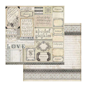 Stamperia 12 x 12 Scrapbook Paper - Patchwork Of Labels (SBB739)