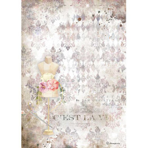 A4 Rice Paper Sheet Romantic Threads embellishment DFSA4566 Stamperia