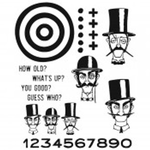 Tim Holtz - Cling Rubber Stamp - Inquisitive (CMS432)